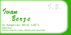 ivan berze business card